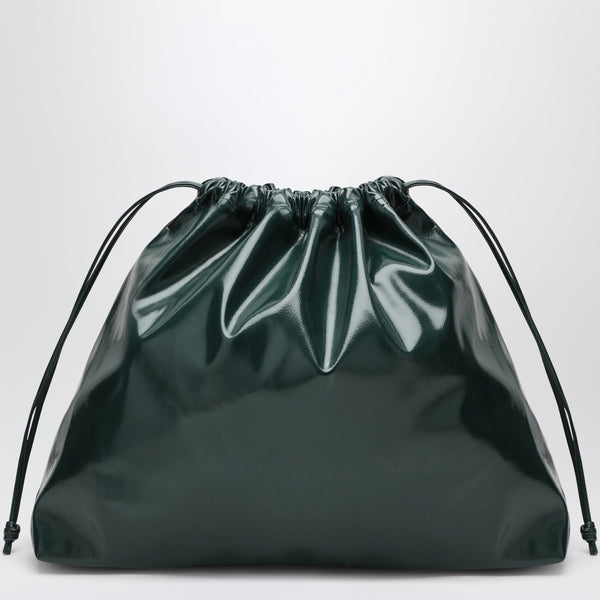 Large Bottle Green Morgan Pouch In Faux Leather