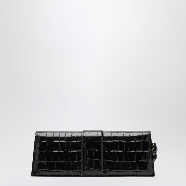 Jacquemus Black Le Bambino Pouch In Crocodile-Effect Leather