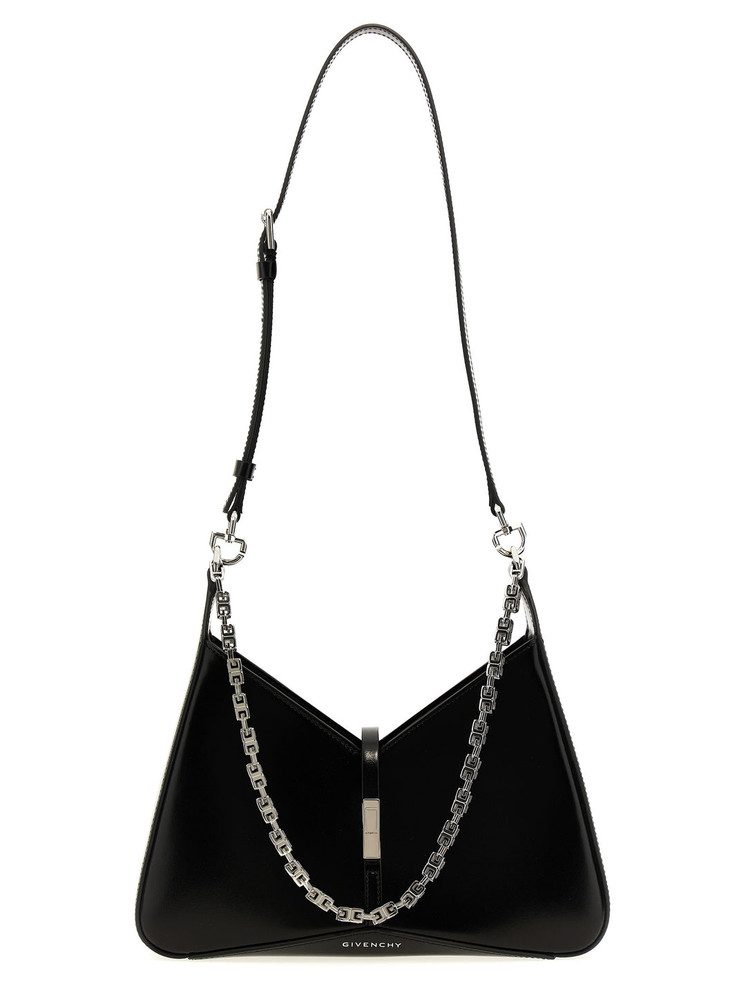 Cut Out Zipped Shoulder Bags Black