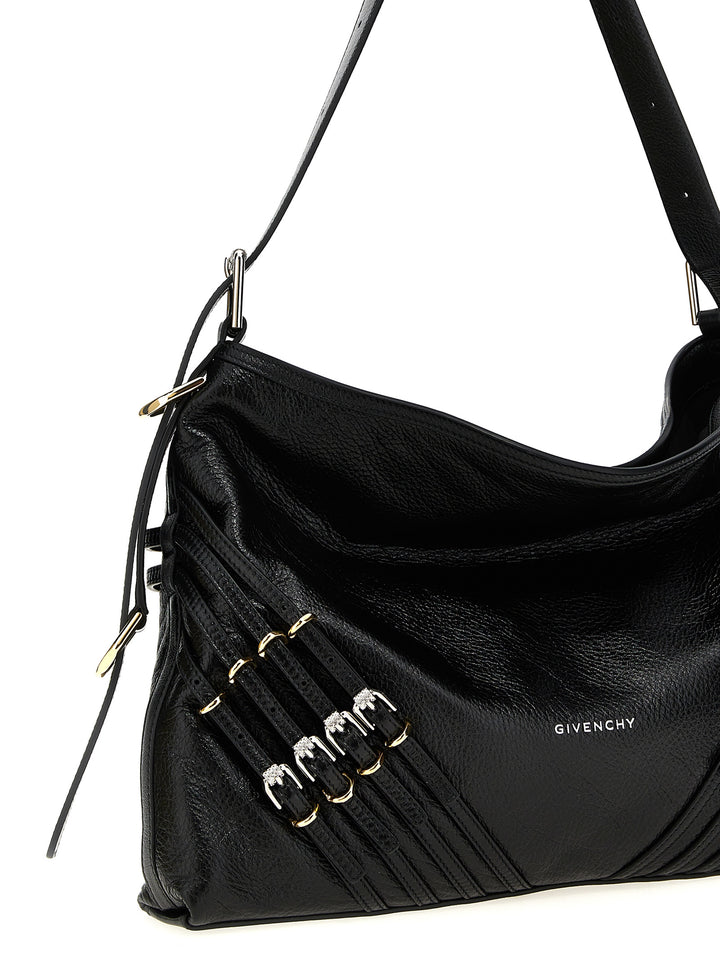 Givenchy Voyou Buckles Shoulder Bags - Black | 7b4c487ed75def1c4055a6a5e80587fe9e5e5eca