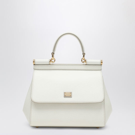 Sicily Medium Top-Handle Bag In White