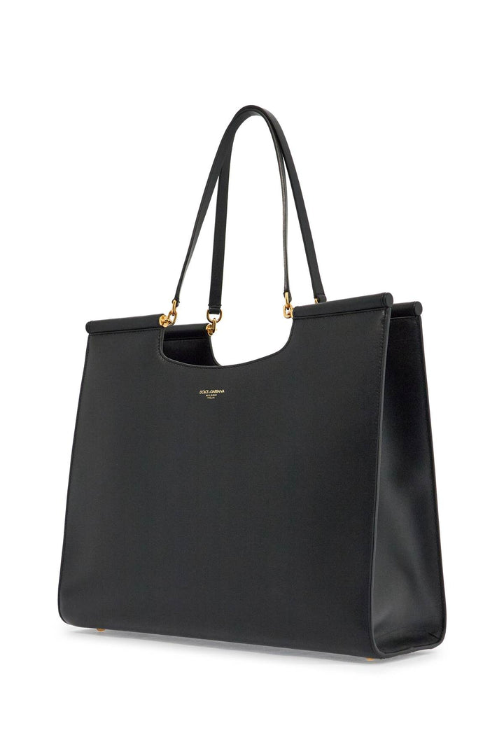 Large Black Leather Tote Bag