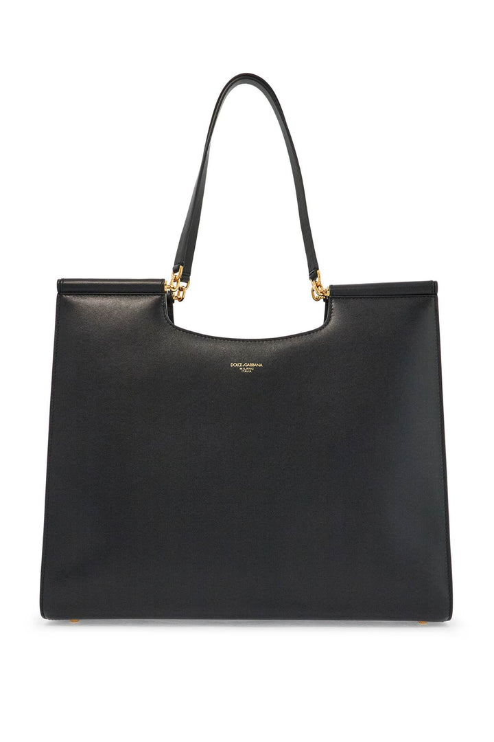 Large Black Leather Tote Bag