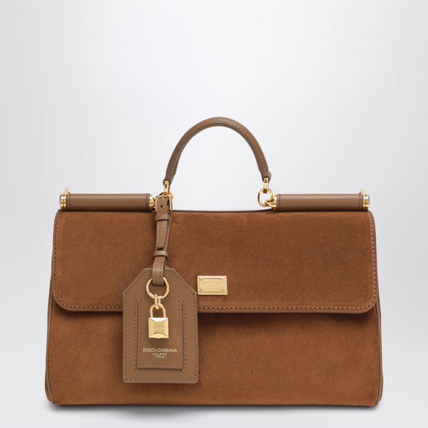 Medium My Sicily Bag In Camel Suede Leather