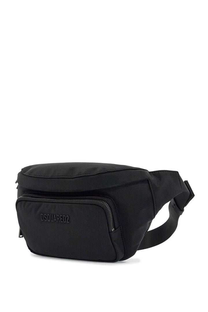 Black Waist Bag In Polyamide With Adjustable Shoulder Strap