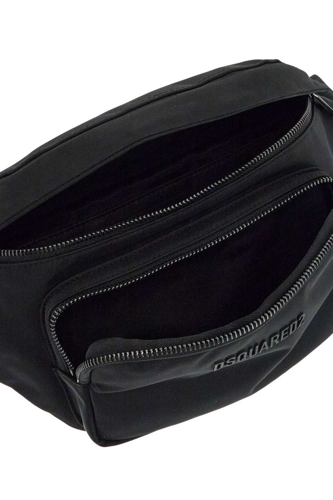 Black Waist Bag In Polyamide With Adjustable Shoulder Strap