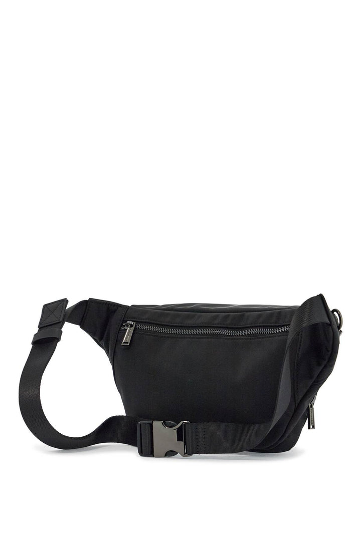 Black Waist Bag In Polyamide With Adjustable Shoulder Strap