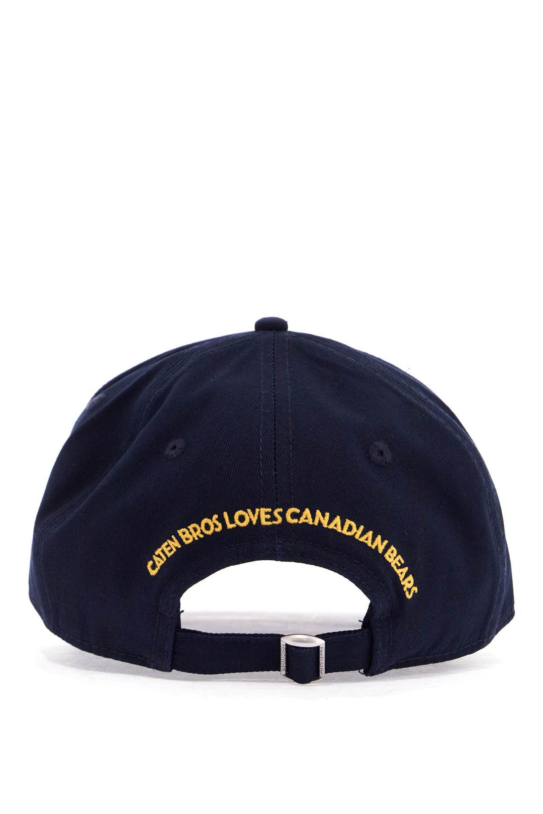 Navy Blue Cotton Adjustable Baseball Cap With Embroidered Patch