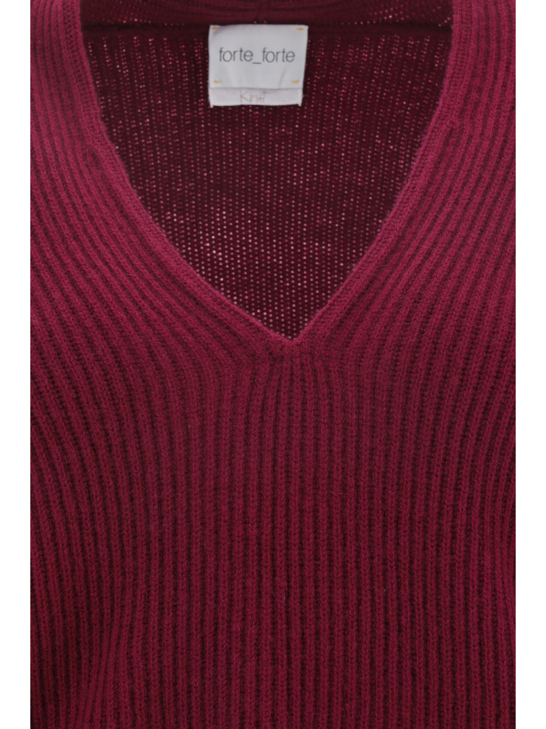 CASHMERE WOOL RIBBED V NECK SWEATER