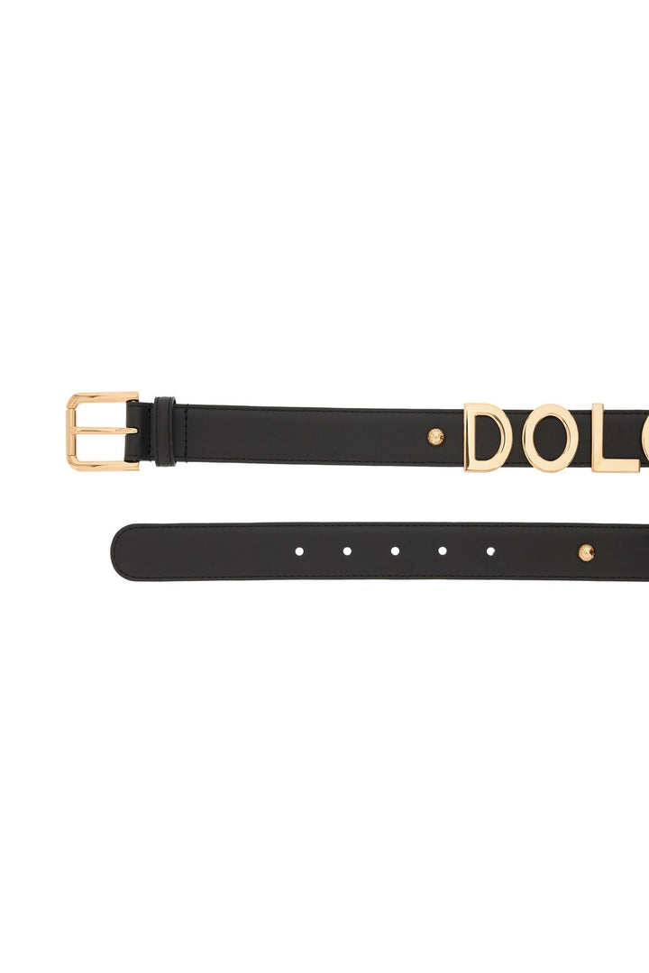 Lettering Logo Leather Belt