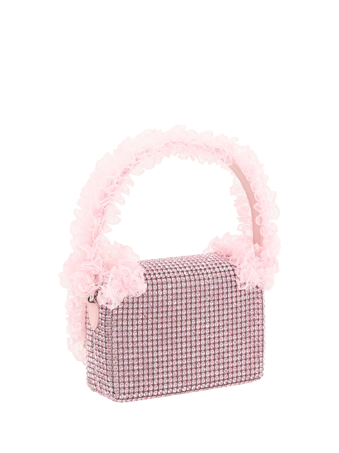 PINK CRYSTAL LACE DETAIL BAG