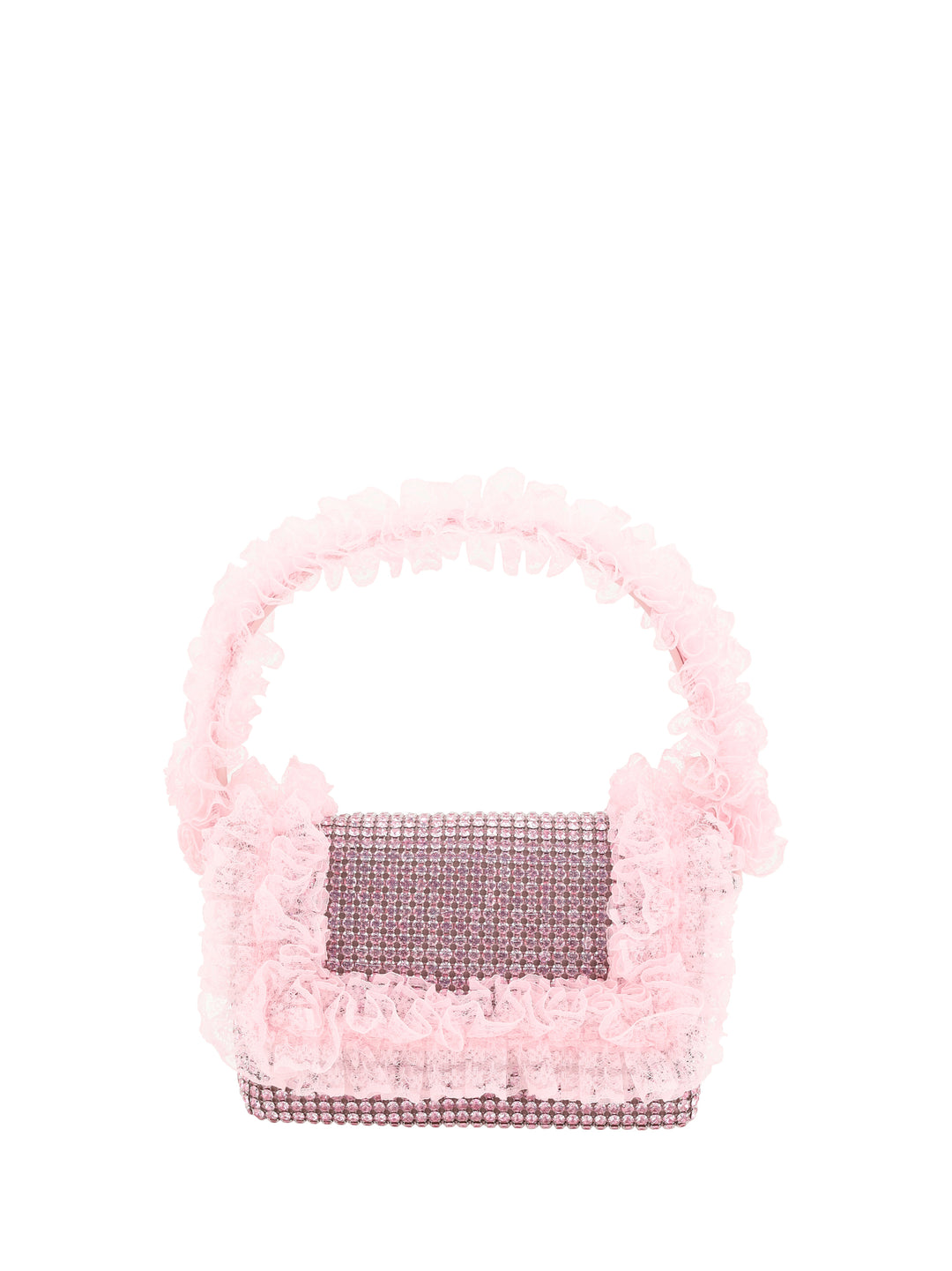 PINK CRYSTAL LACE DETAIL BAG