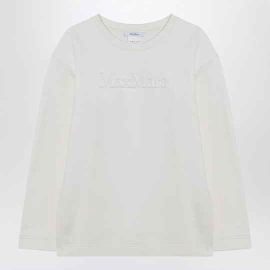 White Sweatshirt In Silk Blend