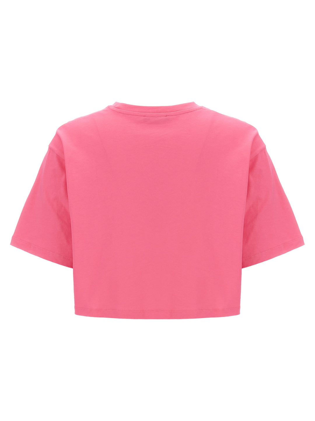 Logo Print Cropped T-Shirt Fuchsia