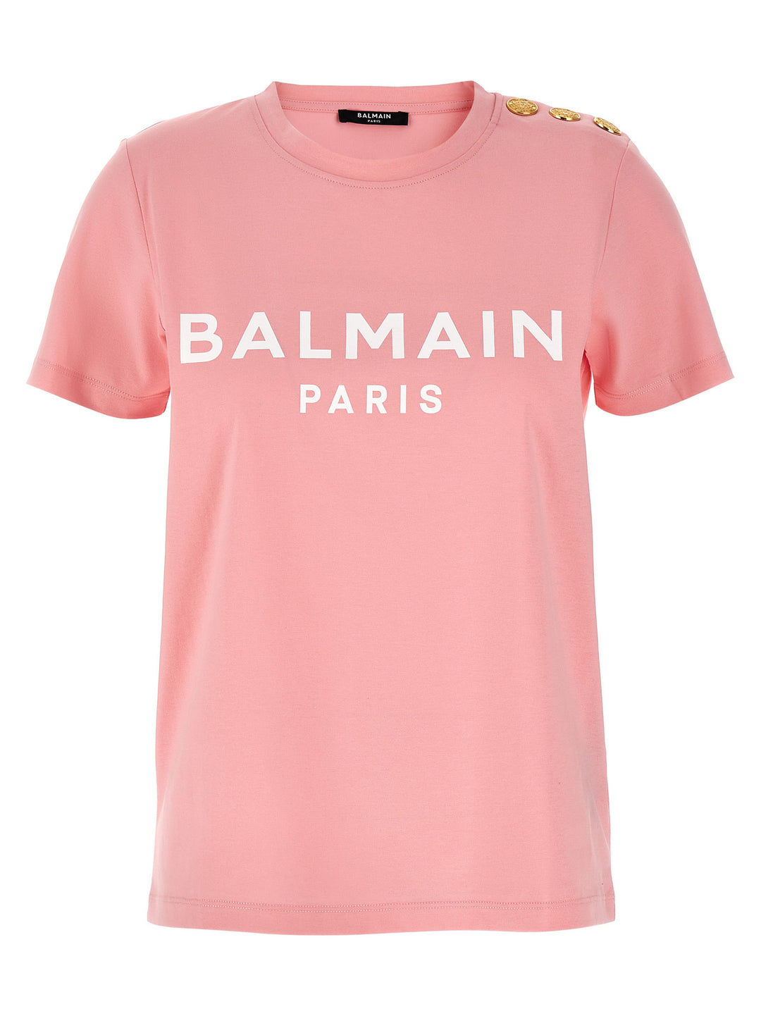 Gold Button T-Shirt Pink