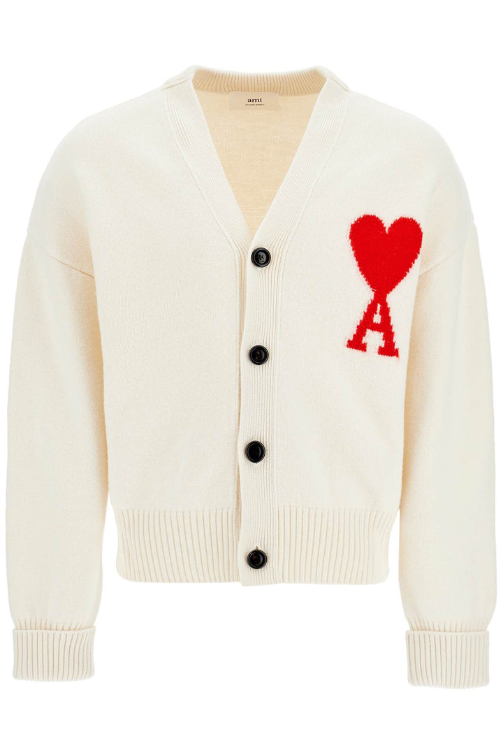 Pure Virgin Wool Cardigan With Jacquard Logo