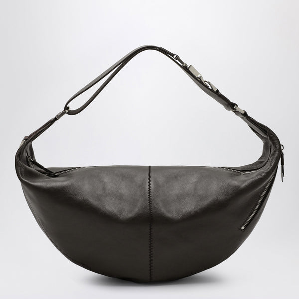 Dark Brown Quiver Clip Bag In Leather