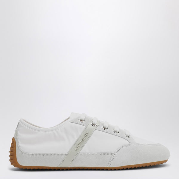 White Silm Sneakers In Nylon And Suede