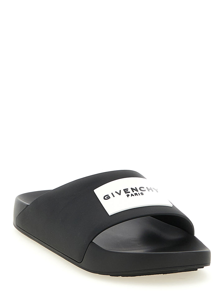 Givenchy Label Sandals - Black | e8c8dab2be14c1eac9ad1364eaf960617fc519b6