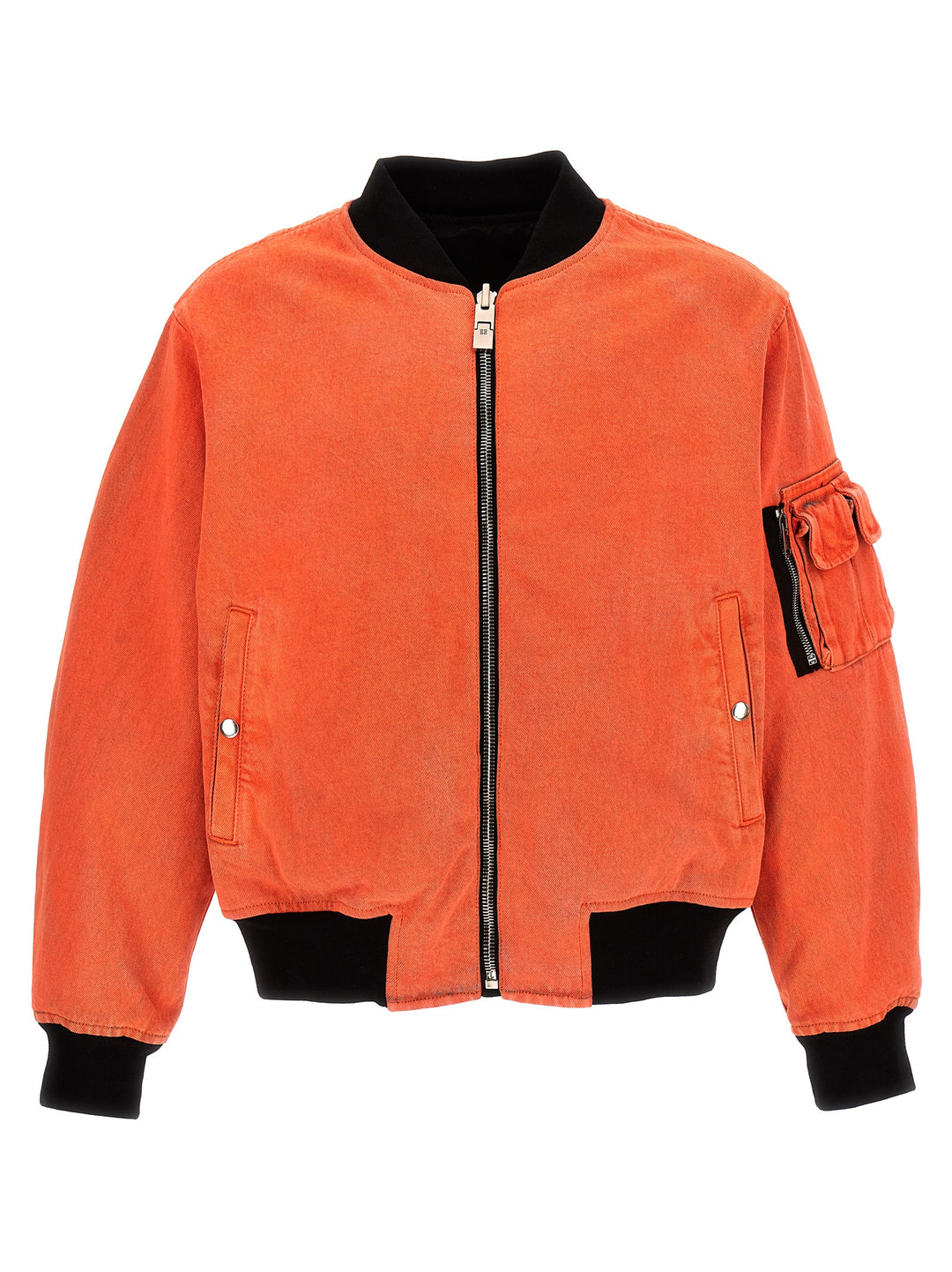 Nylon Reversible Denim Bomber Jacket Casual Jackets, Parka Orange