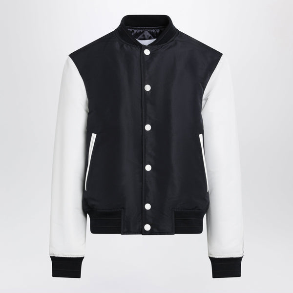 Navy/White Satin Varsity Jacket
