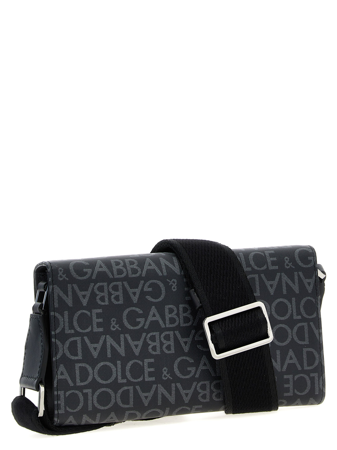 Coated Jacquard Crossbody Bag Crossbody Bags Black