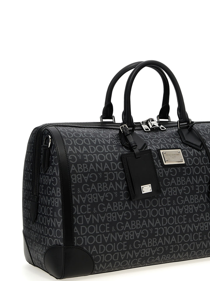 Smeared Jacquard Duffel Bag Lifestyle Black