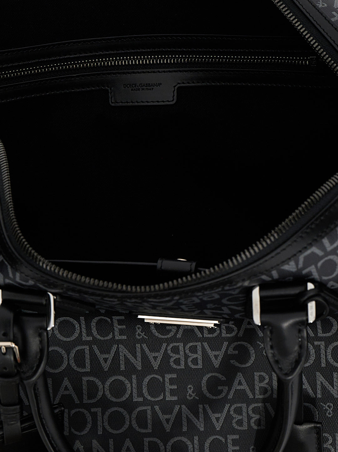 Smeared Jacquard Duffel Bag Lifestyle Black