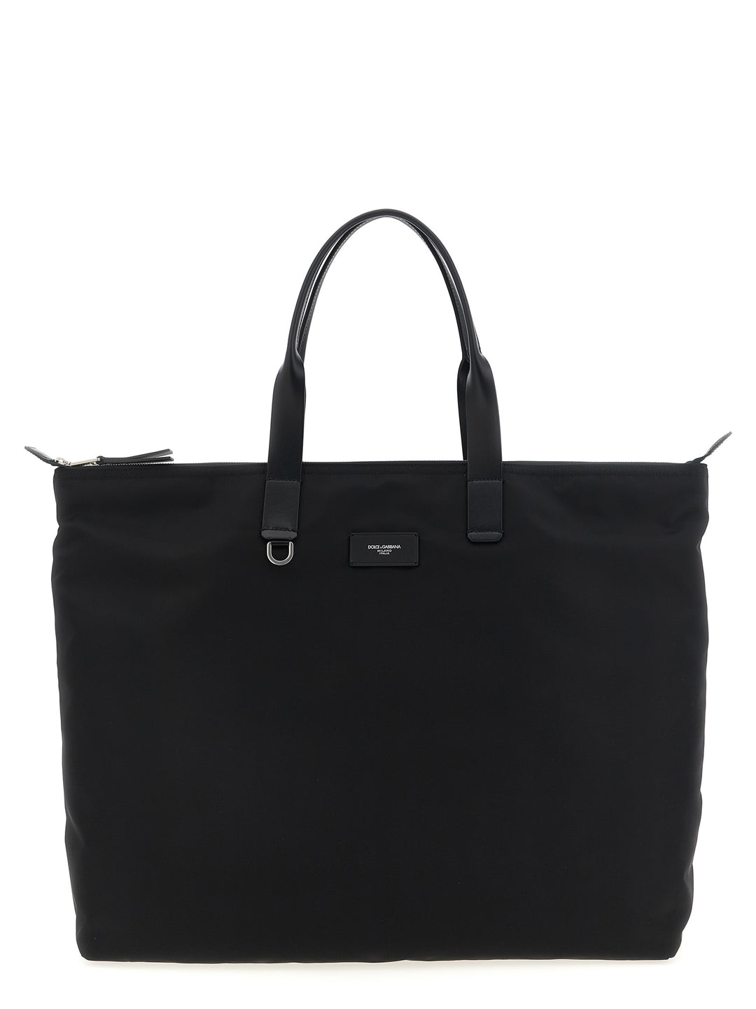 Dolce & Gabbana Big Logo Patch Shopping Bag Tote Bag - Black | dd662cd8924d4cf63e9dea31864ae62970baee13
