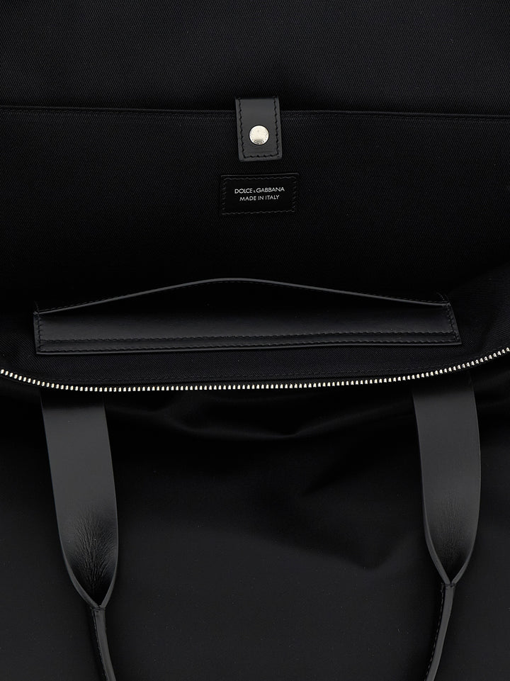 Dolce & Gabbana Big Logo Patch Shopping Bag Tote Bag - Black | 71d530bba2d9d9982db0f836f9a0fc5a0cd220a4