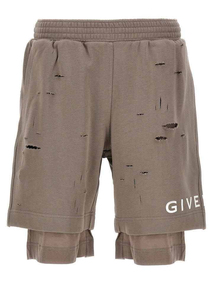 Destroyed Effect Bermuda Shorts Bermuda, Short Gray