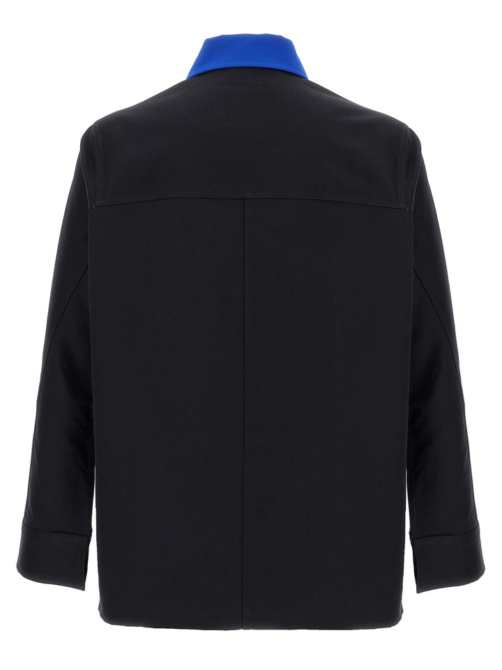 Givenchy Logo Embroidery Overshirt Puffer Jackets - Blue | a1b95e53f48972efb644b033a78136e74b364439