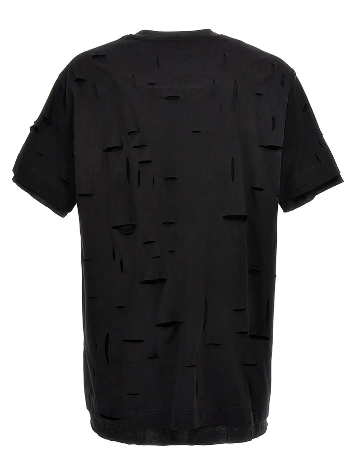 Destroyed Effect T-Shirt Black