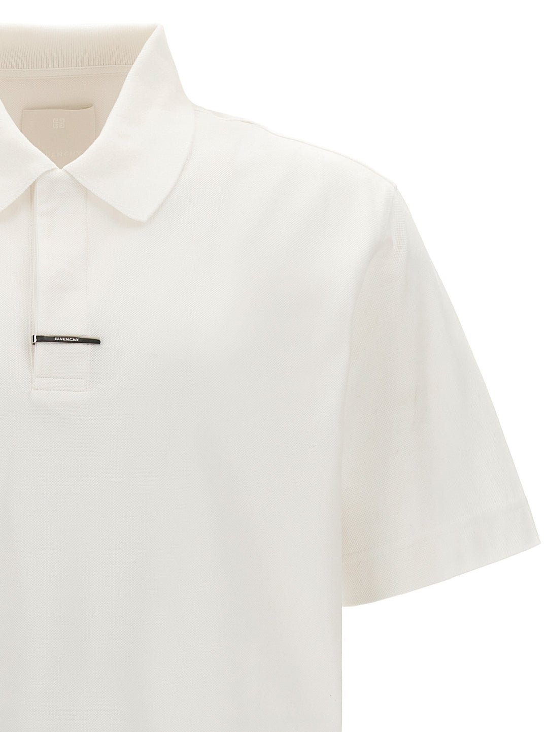 Metal Clip  Shirt Polo White