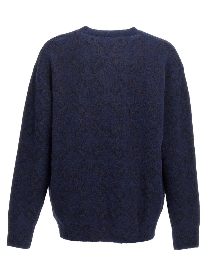 Logo Embroidery Sweater Sweater, Cardigans Blue