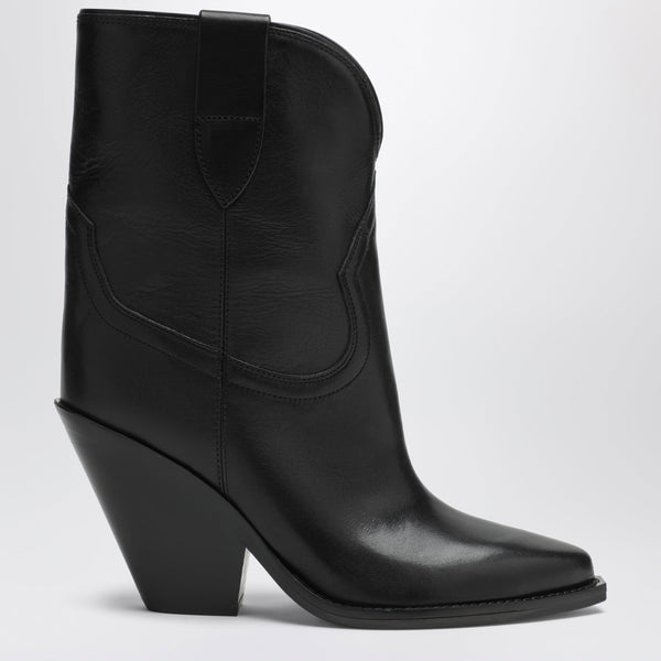 Leyane Cowboy Boots In Black Leather