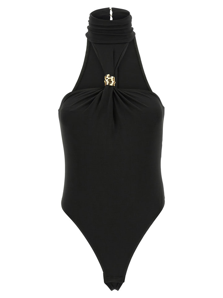Elisabetta Franchi Jewel Detail Bodysuit Tops - Black | a1abff9820e8c4a85604e11c15b084d3482a5106