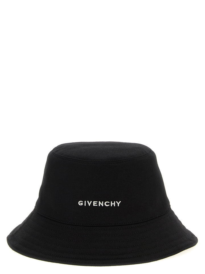 Givenchy Logo Embroidery Bucket Hat Hats - Black | 6ea499e20721d395c7b337a43df95a568fb51e16
