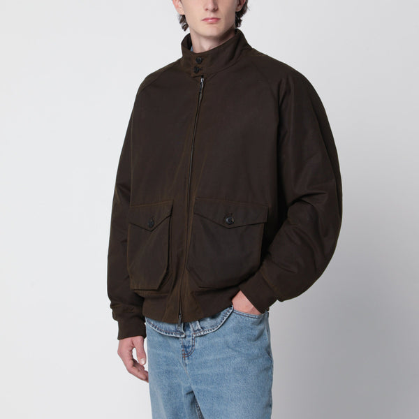 Deep Moss Green G9 Jacket In Waxed Cotton
