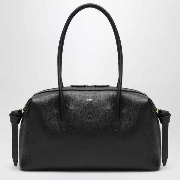 Brioche Duffle Bag In Black Pebble-Grained Leather