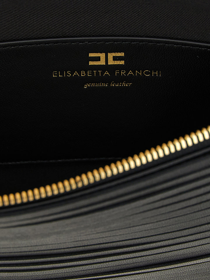 Elisabetta Franchi Fringed Clutch - Black | b2f44455f5689ecc9a546c8d9dc93b2d5a66fa8a