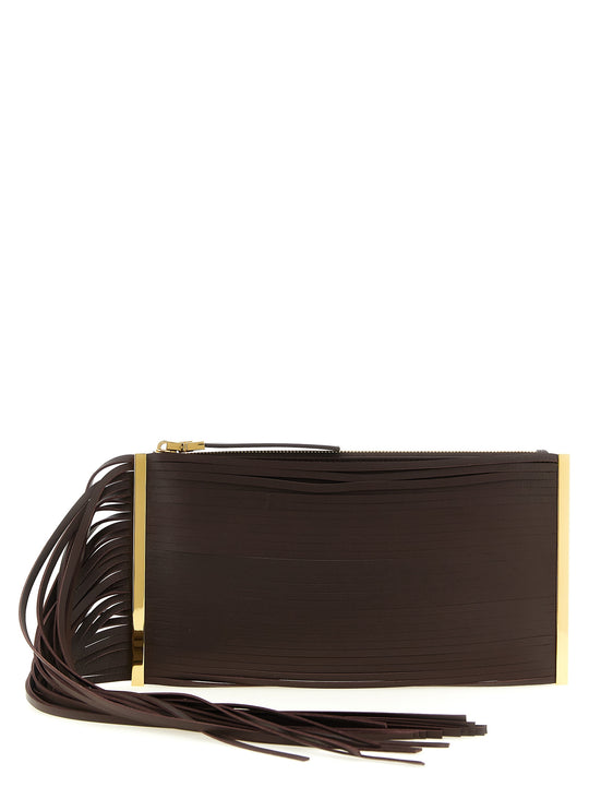Fringed Clutch Brown