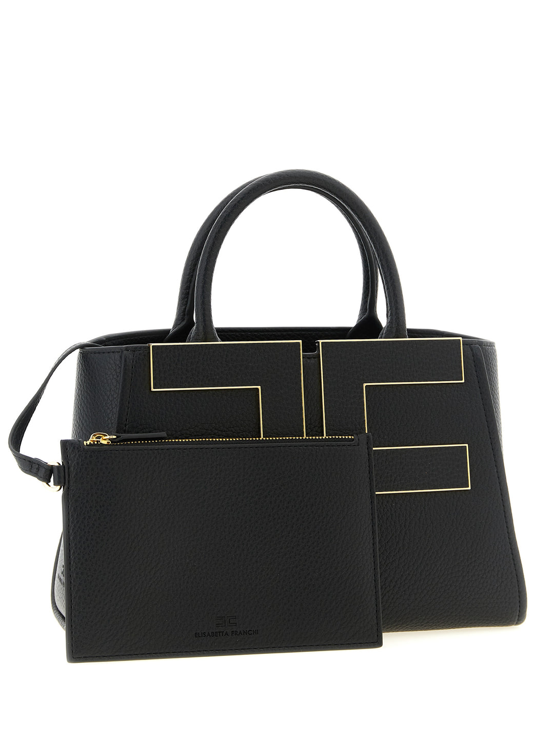 Elisabetta Franchi Maxi Logo Shopping Bag Tote Bag - Black | 5077530243542cfdf691a0ffe78c4a2f51afba17