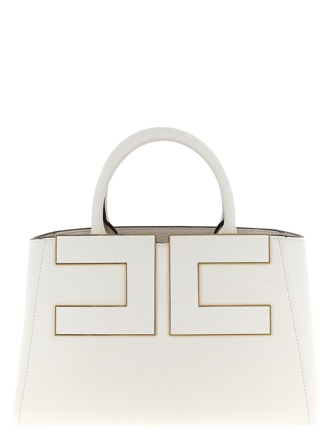 Elisabetta Franchi Maxi Logo Shopping Bag Tote Bag - White | 2609fc40a2e35491631919cf03f7ccb272d42180