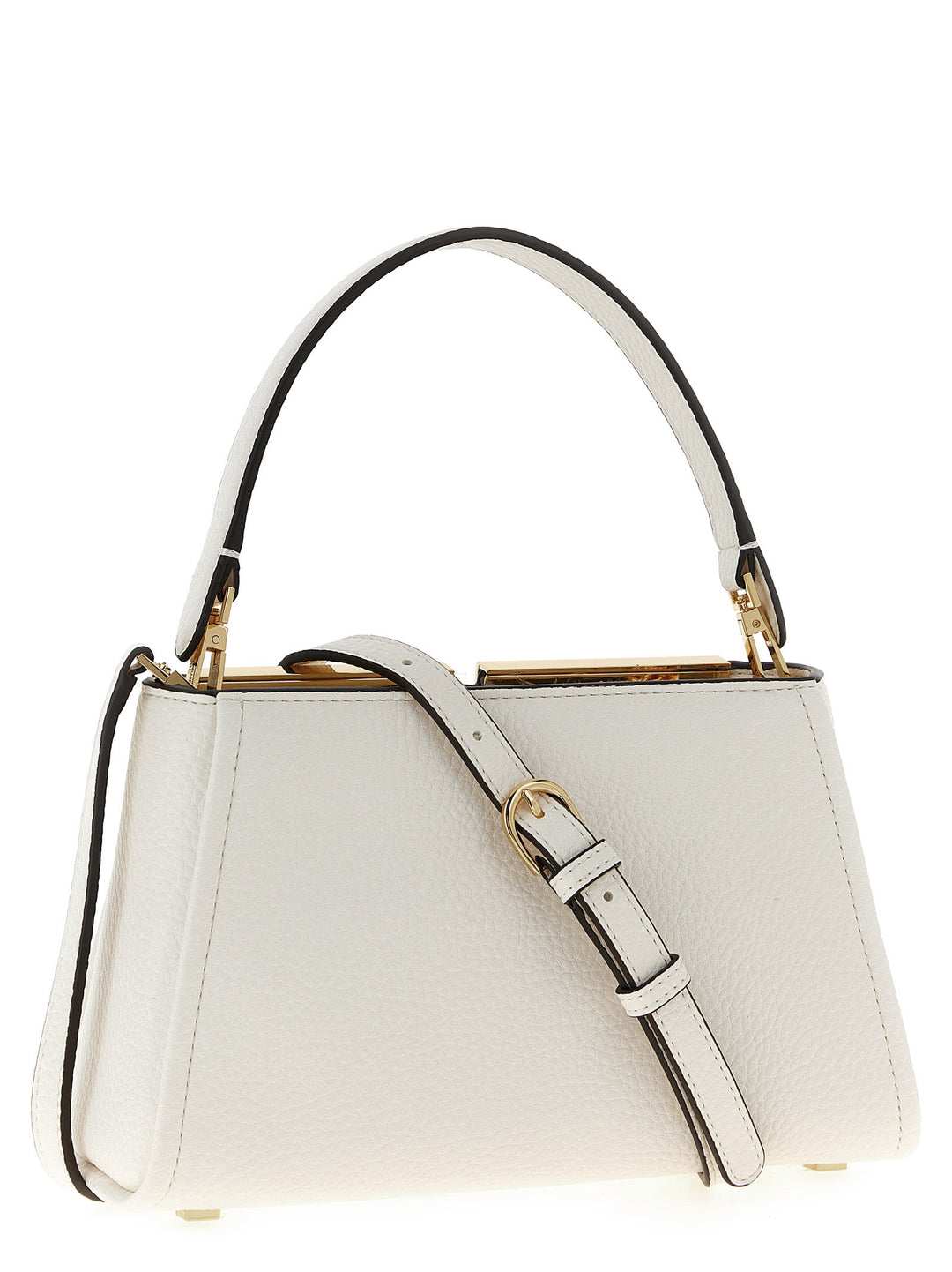 Elisabetta Franchi Maxi Logo Handbag Hand Bags - White | 9613d337a6568eafb2a6d6ee213ede791ef4c049