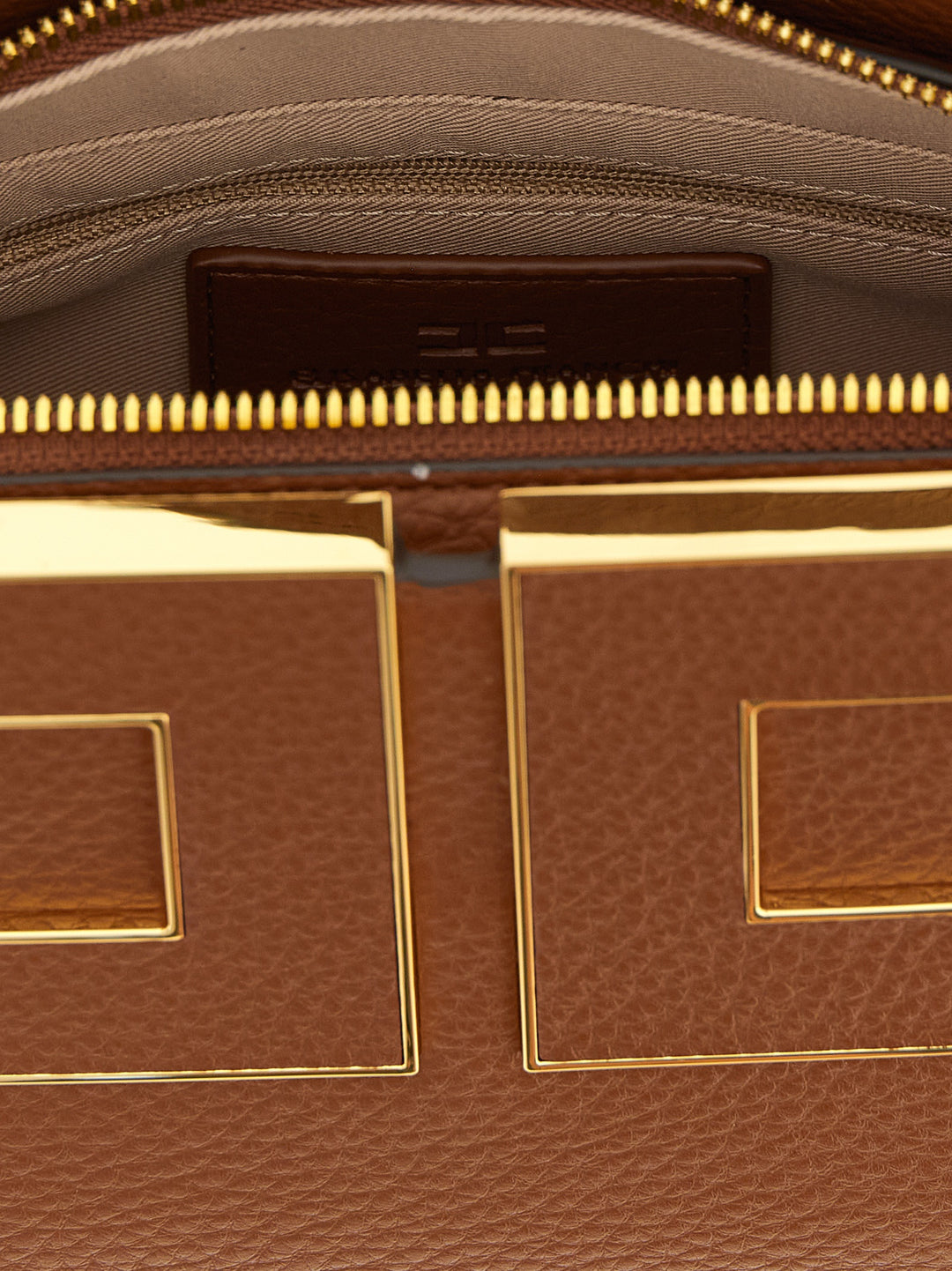 Elisabetta Franchi Maxi Logo Handbag Hand Bags - Brown | e6b2f36c09e664d299c7e193d2f46d79fc341bc5