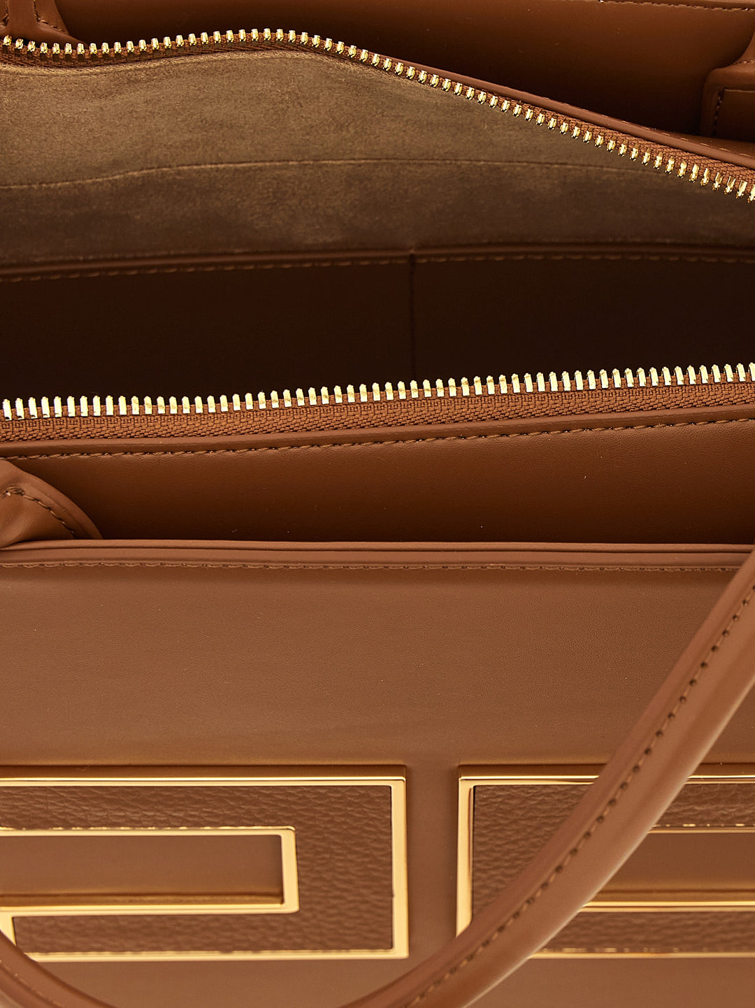 Elisabetta Franchi Large Logo Shopping Bag Tote Bag - Brown | 8d8537fedaeac1b73b1bc943380fab8d90f7f4ef