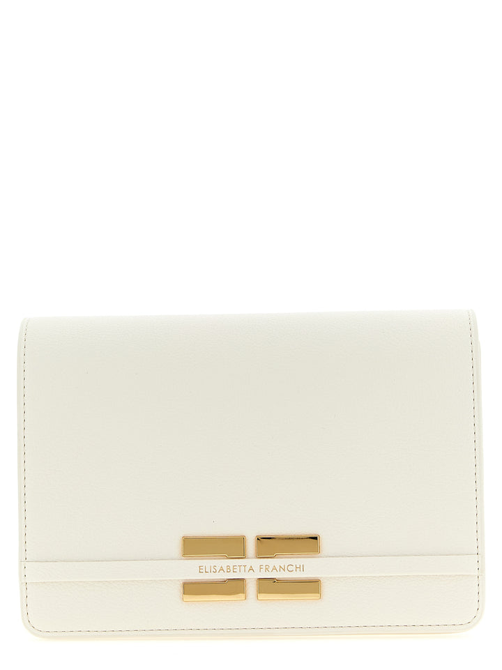 Elisabetta Franchi Logo Shoulder Strap Crossbody Bags - White | 2a972d6d70789c33a1bcb667aa17ffe42942d9bc