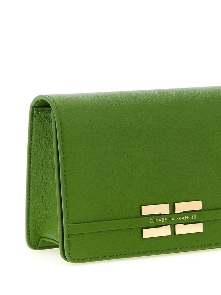 Elisabetta Franchi Logo Shoulder Strap Crossbody Bags - Green | 80beaa51ee4ab266877e1db08271f3fa73d73d2f