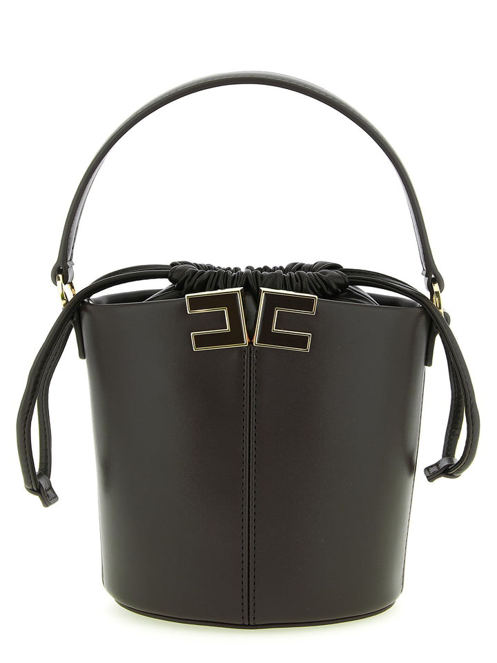 Elisabetta Franchi Logo Bucket Bag Hand Bags - Black | 3c042c15c47e70f1a219283837138a23526fdeb7